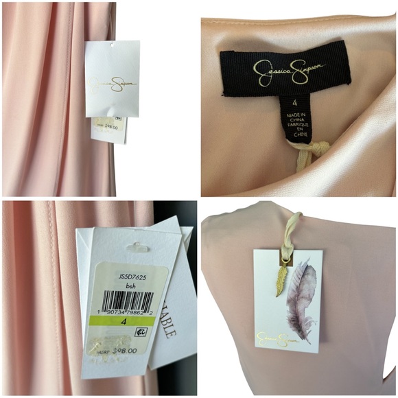 Jessica Simpson NWT Pink Sleeveless Sheath Dress with Gold Accent 4 - Picture 13 of 13